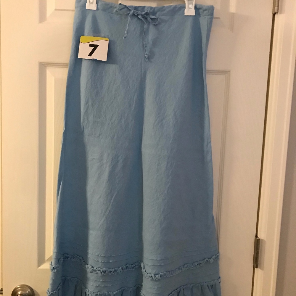 Light blue linen maxi skirt